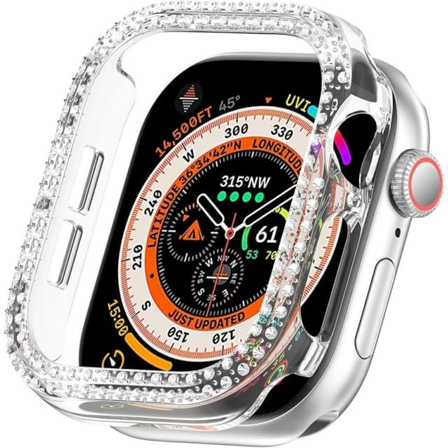 För A Watch Series 10 42mm Fodral Skal Ram Bling Rhinestone Decor - Transparent