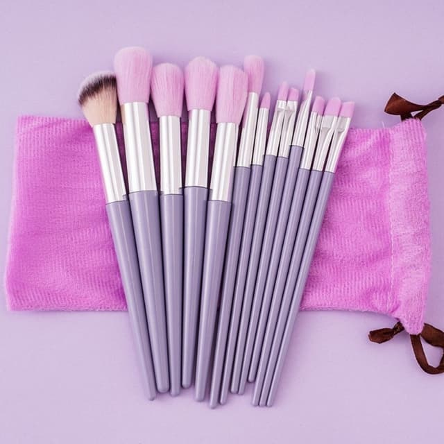 13 st Makeup Brush Set Kosmetiska borstar Soft Fiber Foundation Kontur - Lila