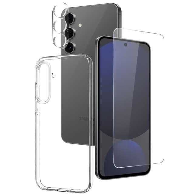 NORTHJO För Samsung Galaxy S25+ TPU Skal + Härdat Glas + Lins Skydd