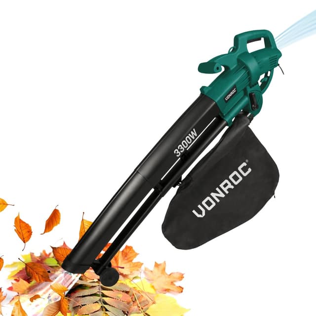 VONROC Lövblås 3300W | 3-in-1 - Blås – sug – strimla