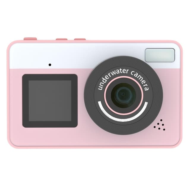 Digitalkamera Dubbla skärmar Vattentät Kamera + 32 GB kort + kortläsare - Rosa