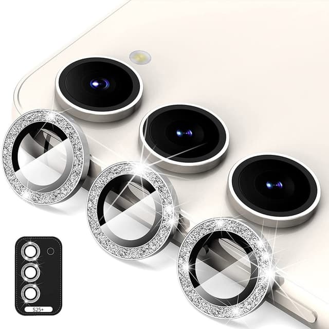 ENKAY kameralinsedeksel til Samsung Galaxy S25+  herdet glass glitter