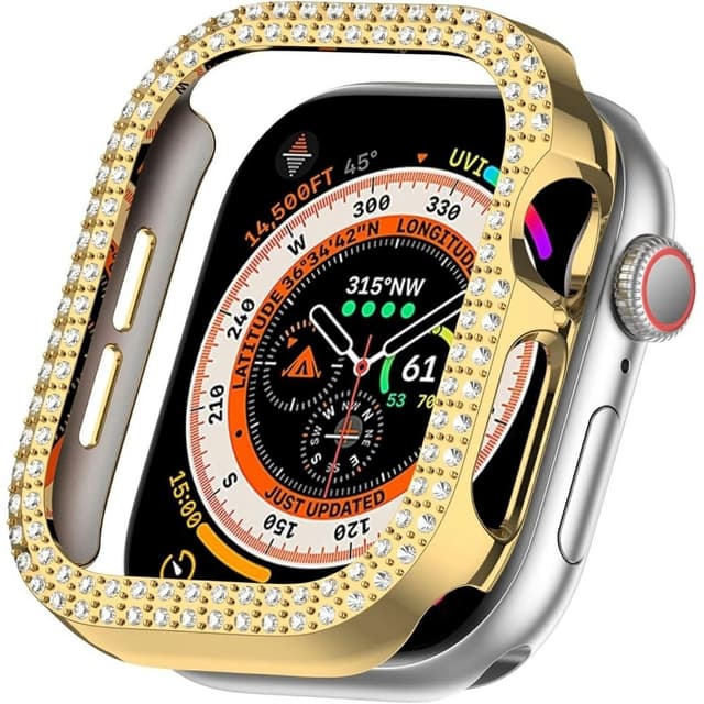För A Watch Series 10 42mm Fodral Skal Ram Bling Rhinestone Decor - Guld