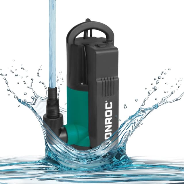 VONROC Dykpumpe - Pumpe - 750W | 14000 l/h - Integreret flyder | max dybde på 7,5 m. | Snavset og rent vand
