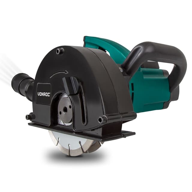 VONROC Betongspårfräs 1700W – 150mm | Inkl. 2 diamantskivor och verktygspåse