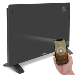 VONROC Radiator - Elradiator - Glas - Luksus - 2000W | WIFI | Grå