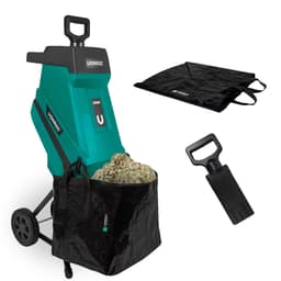 VONROC Kompostkvarn – 2500W – Strimlar grenar upp till Ø45mm – Med 45L uppsamlingspåse & säkerhetsskydd