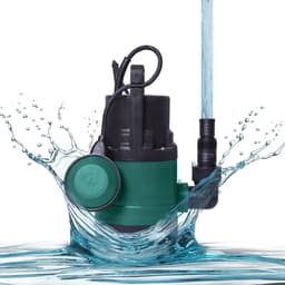 VONROC Dränkbar Pump 300W för Rent och Smutsigt Vatten – 6500L/H, Max Djup 7m, Flottör, 5mm Smutspartiklar