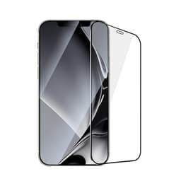 iPhone 12 Pro Max Härdat Glas Skärmskydd Metall Ram - Svart