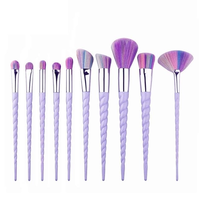 Profesjonelle skånsomme sminkekoster 10-Pack, Unicorn Lilla