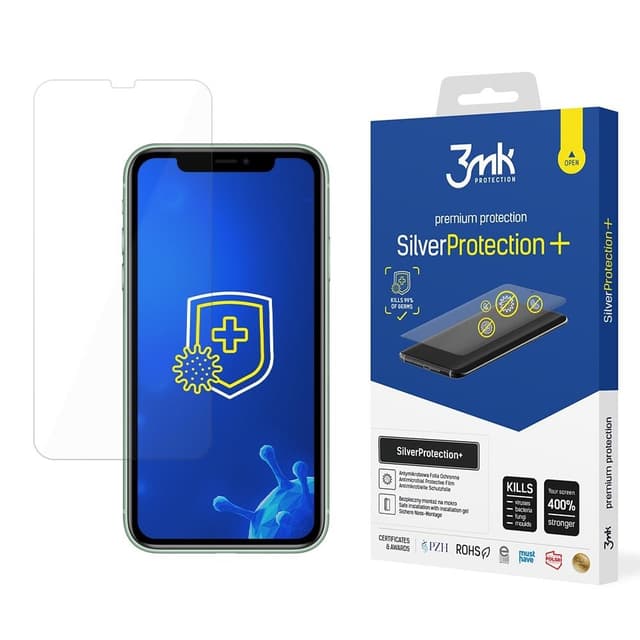 3MK iPhone XR / 11 Plastfilm skärmskydd Silver Protection+