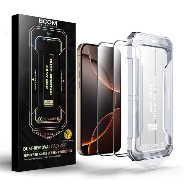 BOOM iPhone 16 Pro Härdat Glas Skärmskydd - 2 Pack