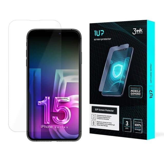 3MK iPhone 15 Pro Max Plastfilm Skärmskydd Foil 1UP