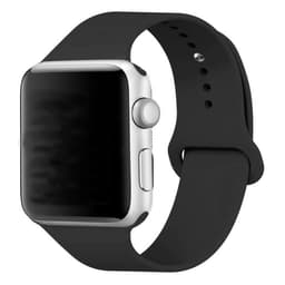 Silikonarmbånd kompatibelt med Apple Watch, 42/44/45 mm, svart