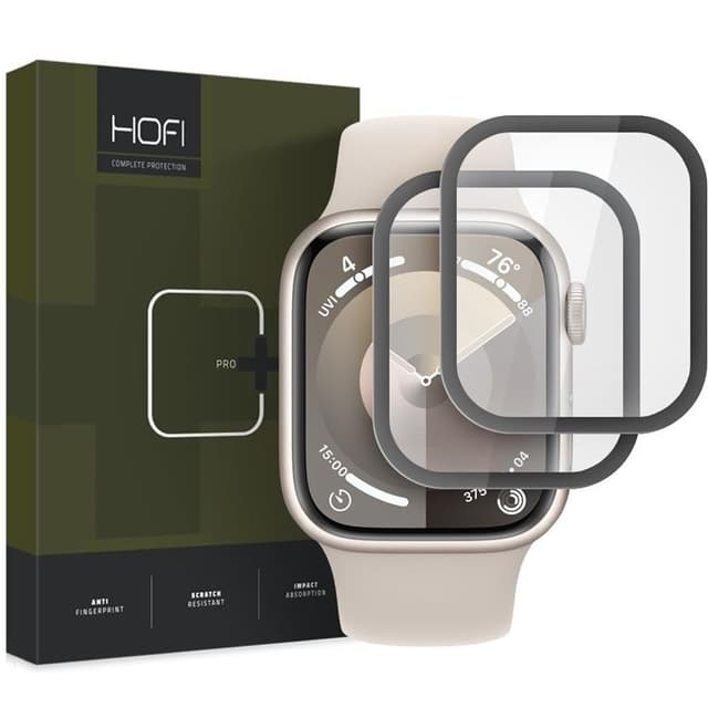 [2-Pack] Hofi Apple Watch 7/8/9 (45mm) Skärmskydd Hybrid Pro Plus