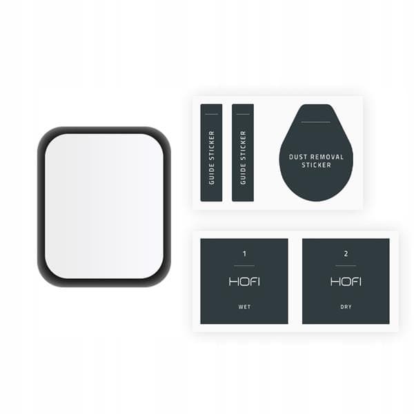 Hofi Hybrid Pro Plus Härdat Glas Skärmskydd Apple Watch 7/8 41mm - Svart