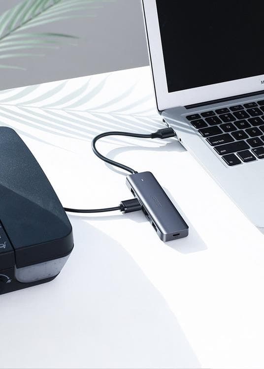 Ugreen USB Type C HUB - 4x USB 3.2 Gen 1 med USB-C Strömport - Svart