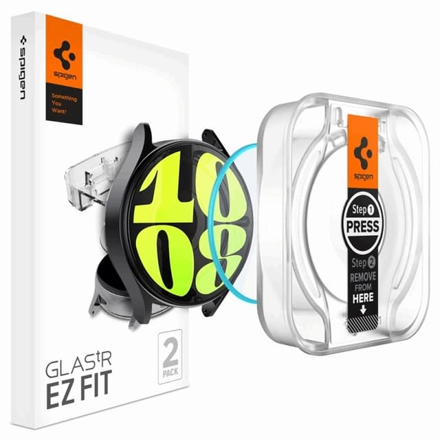 [2-Pack] Spigen Galaxy Watch 7 (44mm) Härdat glas Skärmskydd EZ Fit