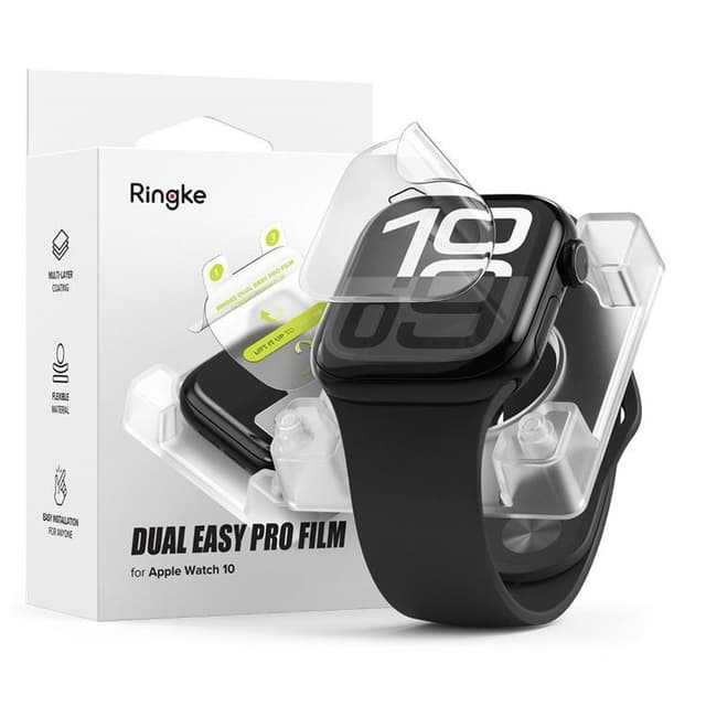 [2-Pack] Ringke Apple Watch 10 (46 mm) Plastfilm Skärmskydd Folia