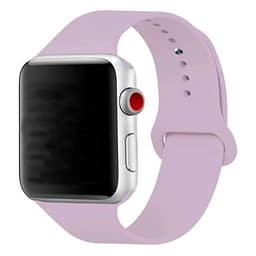 Silikonklokkearmbånd kompatibelt med Apple Watch, 42/44/45 mm, lys lilla