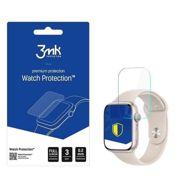 3MK Apple Watch 8 45mm Plastfilm Skärmskydd ARC+ Transparent
