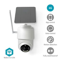 Nedis SmartLife Utendørs kamera | Full HD 1080p | Panorering og vipping | IP65 | Cloud Storage (valgfritt) / microSD (ikke inkludert) | 5 V DC | Bevegelsessensor | Nattsyn | Hvit