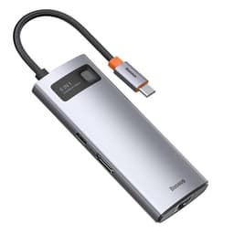 Baseus 6in1 Multifunktionell HUB USB-C 100 W - Grå