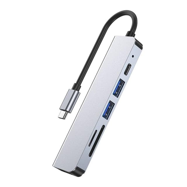 Tech-Protect V4-Hub Adapter 6in1 - Grå