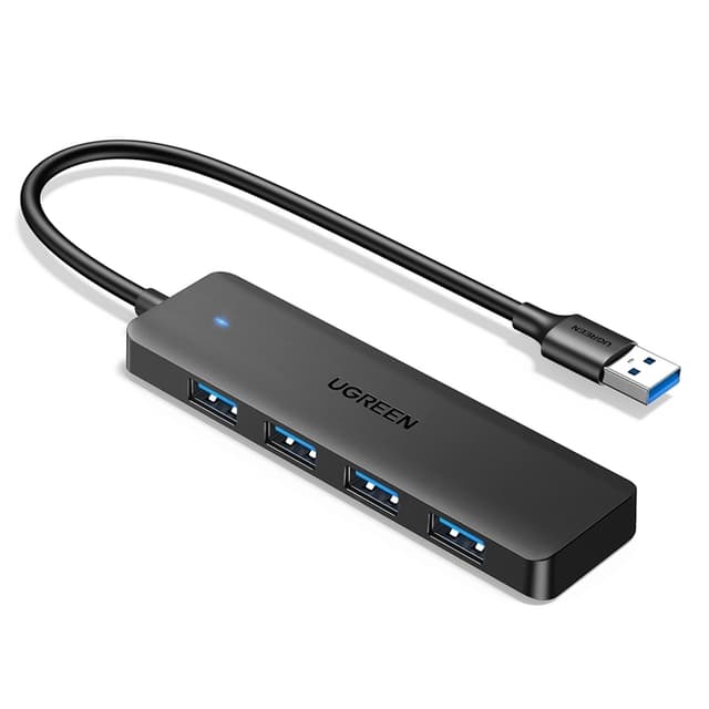 Ugreen HUB 4 Portar USB-A 3.0 Med 1m USB-A Kabel - Svart