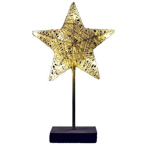 Stjerne på fod med belysning, Juledekoration, Hvid