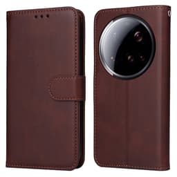 SKALO Xiaomi 15 Ultra 5G PU-läder Plånboksfodral - Brun