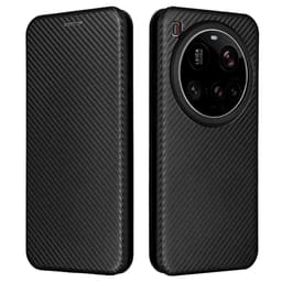 SKALO Xiaomi 15 Ultra 5G Carbon Fiber Flip Cover - Sort