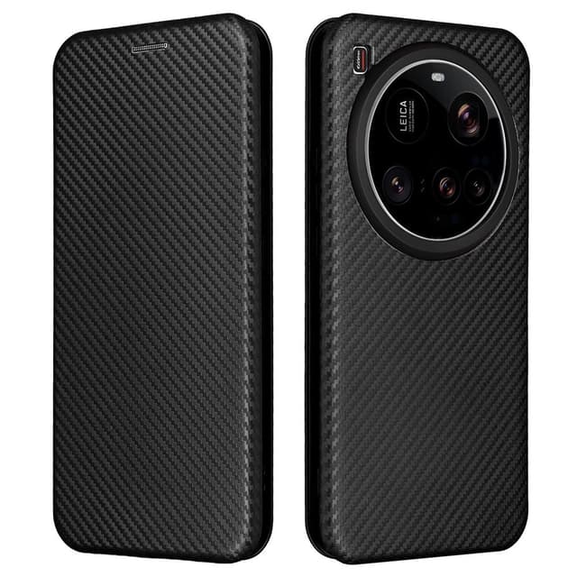 SKALO Xiaomi 15 Ultra 5G Carbon Fiber Flip Cover - Sort