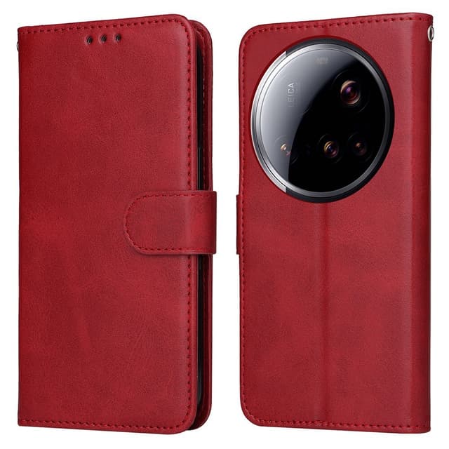 SKALO Xiaomi 15 Ultra 5G PU-läder Plånboksfodral - Röd