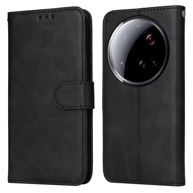 SKALO Xiaomi 15 Ultra 5G PU-läder Plånboksfodral - Svart