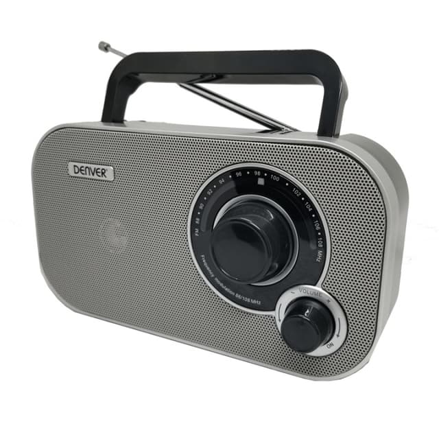 Denver Analog FM-radio Grå og svart