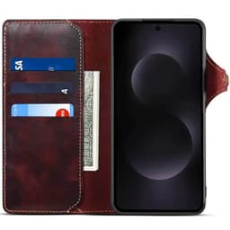 Denior mobildeksel lær Samsung Galaxy S25 Edge - Okseblod