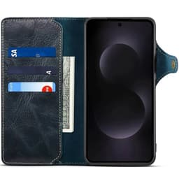 Denior lompakkokotelo nahkaa Samsung Galaxy S25 Edge - Musta
