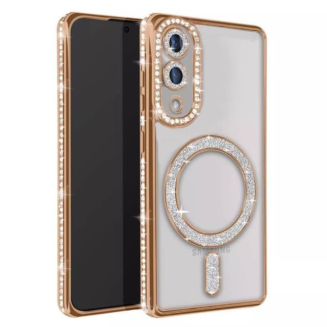Diamond bling MagSafe cover Samsung Galaxy S25 Edge - Gold