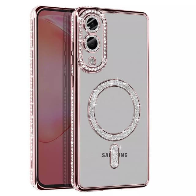 Diamond bling MagSafe deksel Samsung Galaxy S25 Edge - Pink