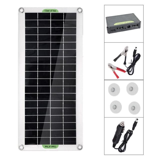 30W Bärbar Solpanel Solar Charge Controller för Camping Bil Båt