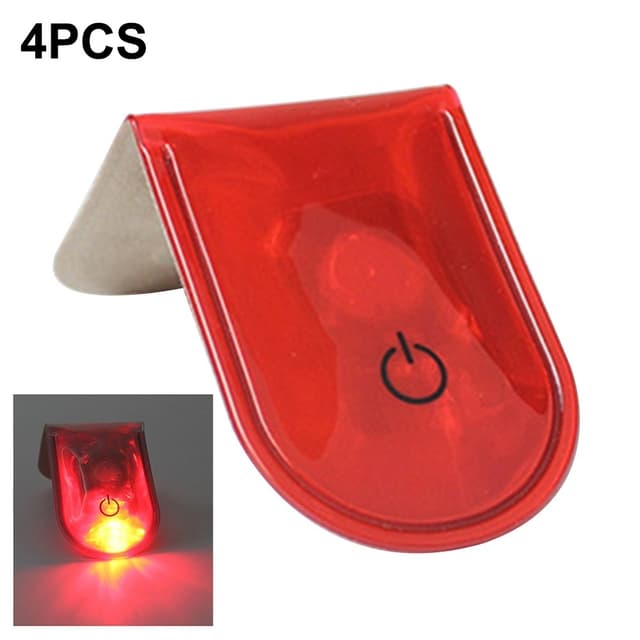 4 kpl LED-valo Magneettiset pidikkeet Turvallinen Juoksu Yö Camping Aktiviteetit - Punainen