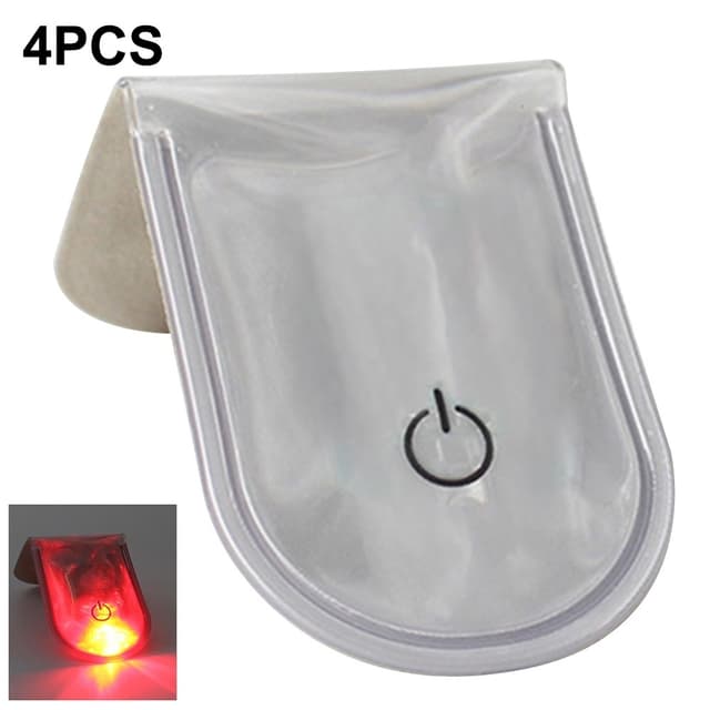 4st LED Ljus Magnetiska Clips Säkerhet Löpning Natt Camping Aktiviteter - Silver