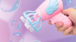 Såpeboblepistol med vifte, Rosa