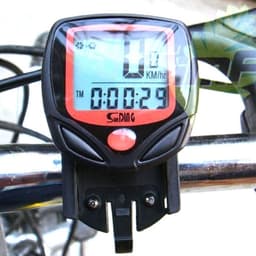 Cykelcomputer, sort/rød