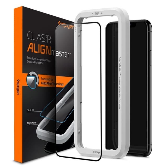 SPIGEN Härdat Glas Skärmskydd Alm Fc iPhone 11 Svart