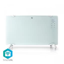 Nedis SmartLife Konveksjon Varmeapparat | Egnet til bad | Glasspanel | 2000 W | 2 Varmeinnstillinger | LED | 15 - 35 °C | Justerbar termostat | Hvit