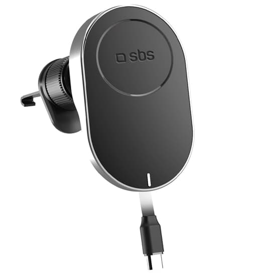 SBS Bilhållare Ventgaller Med USB-C Retractable Kabel - Svart