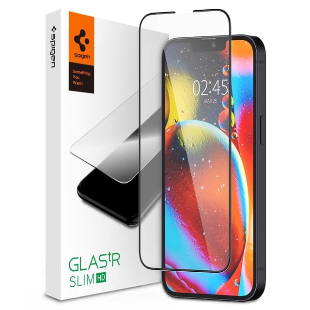 Spigen Härdat Glas Skärmskydd FC iPhone 13 Mini - Svart