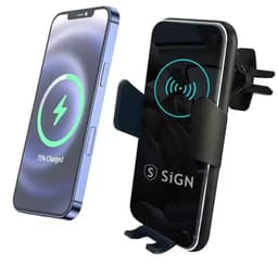 Sign Mobiltelefon Holder til Bil med Trådløs Opladning 15W - Sort